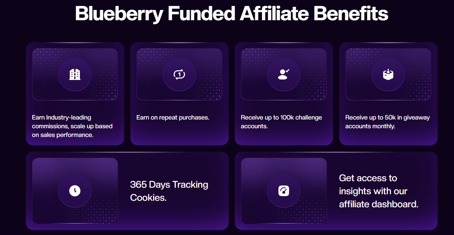 Screenshot of a successful payout from the Blueberry Funded affiliate program